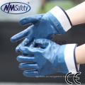 NMSAFETY Blue Oil Industrial Nitril Handschuhe Sicherheitsmanschette Robuste Nitrilhandschuhe